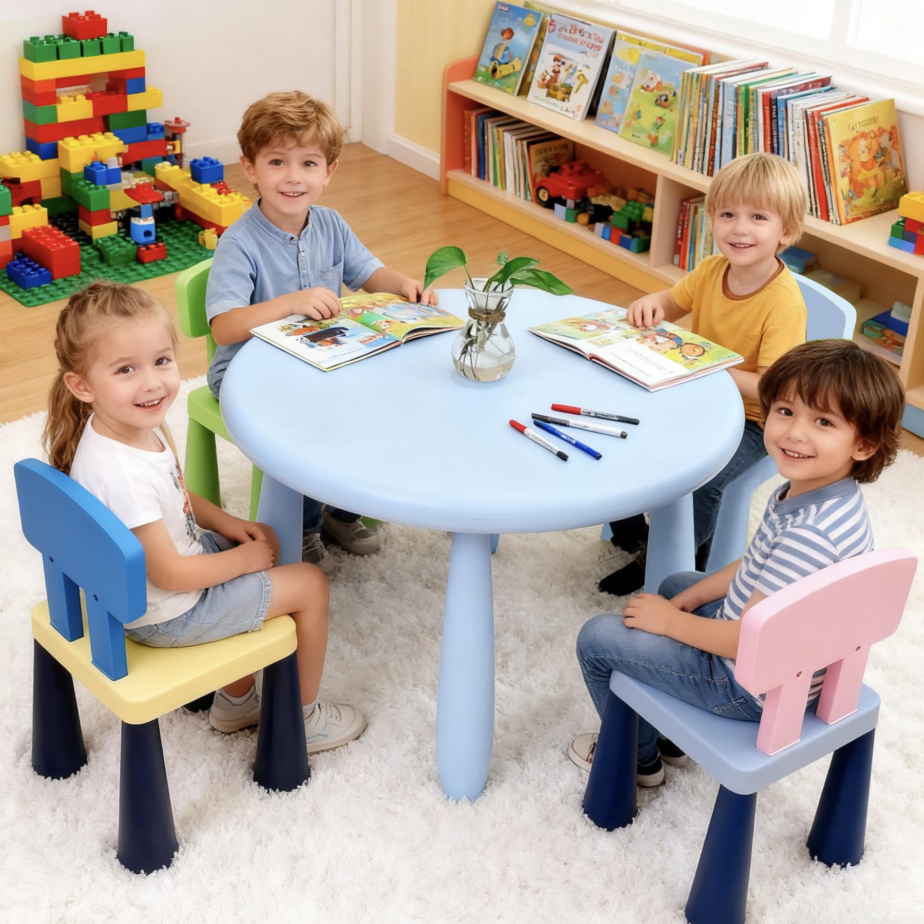 Kids Table and 4 Chairs Set