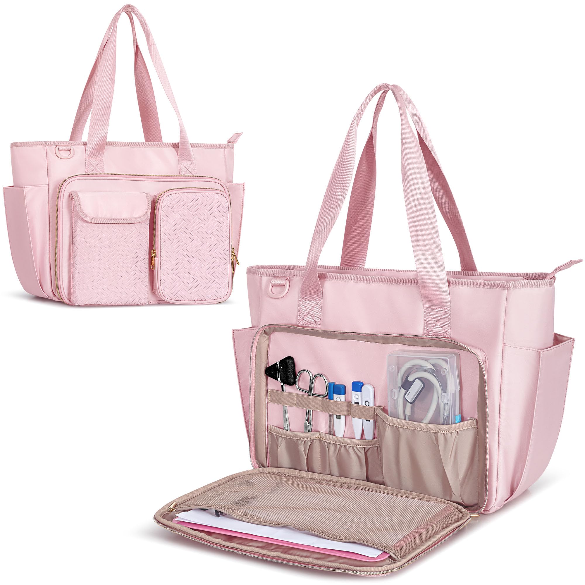 Nurse Bag with 15.6 Inch Laptop Sleeve, Medical Tote for Nursing Essentials
