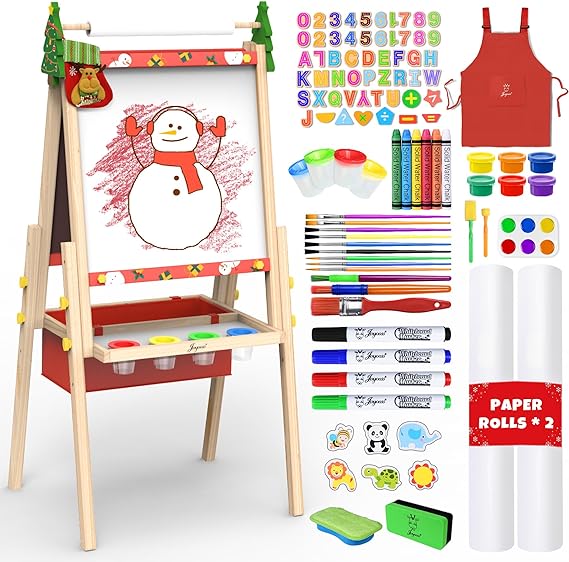 Art Easel for Kids Easel for Toddlers,Adjustable Standing Wooden Toddler Easels Kid