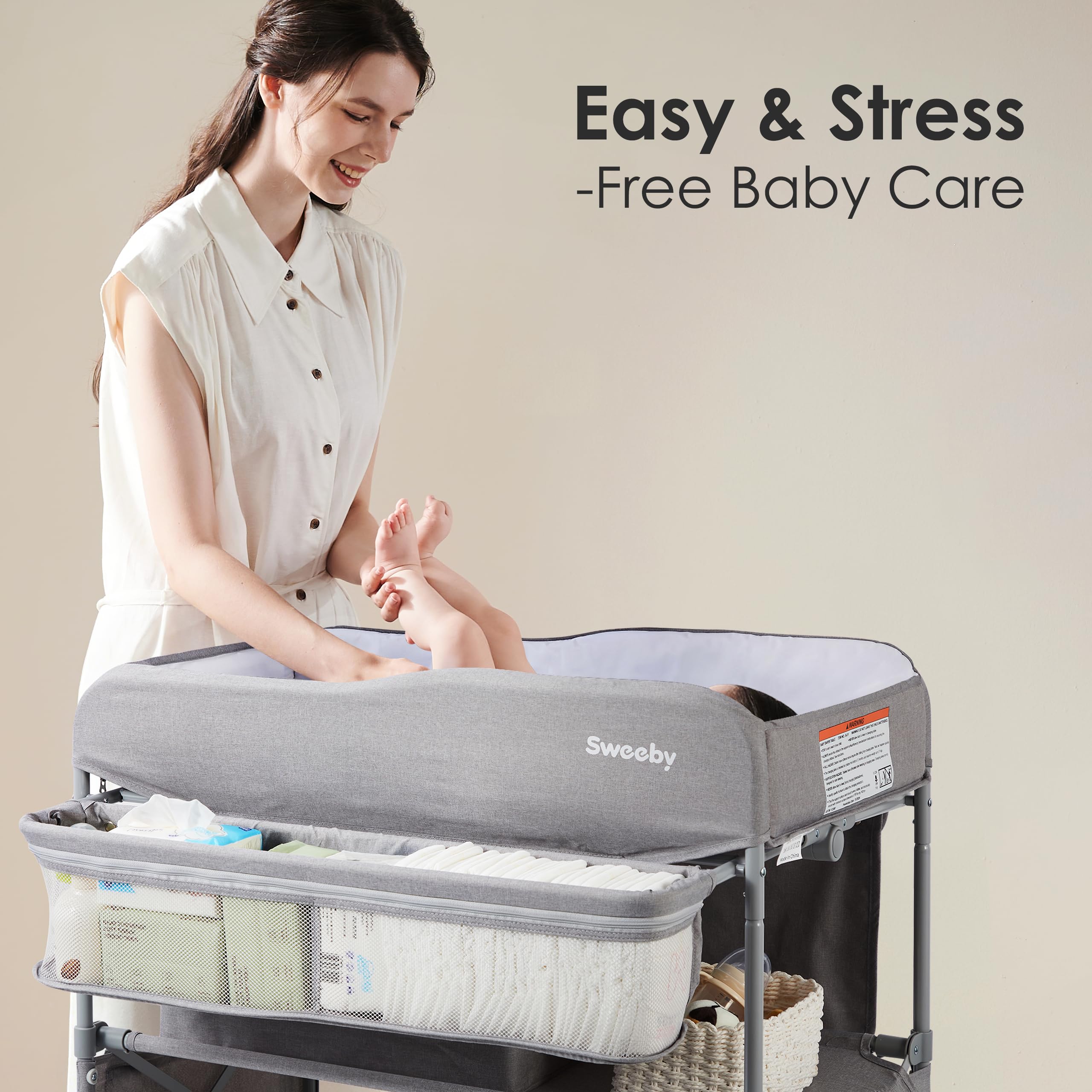 Portable Baby Changing Table with Storage