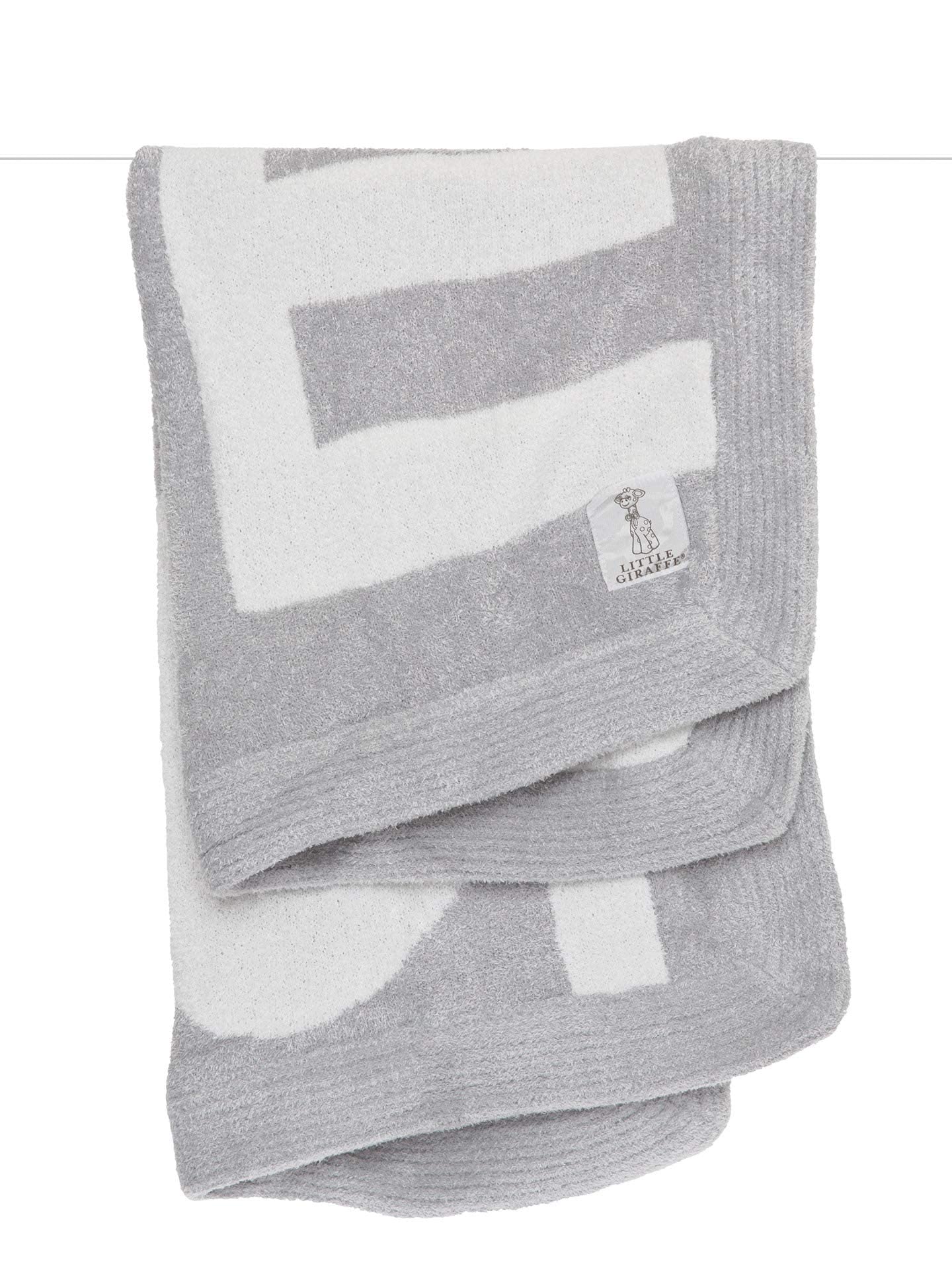 Dolce Love Chevron Throw Blanket 45x59 Silver White Feather Yarn