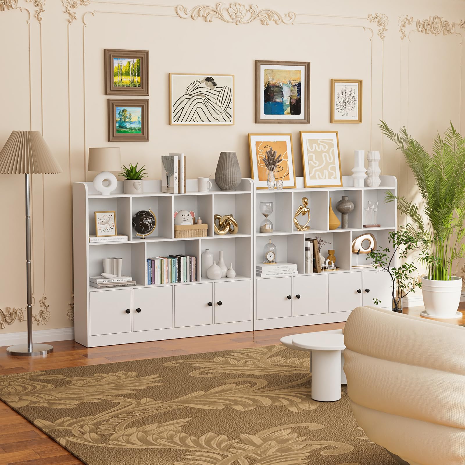 2 in 1 Large Toy Organizer and Storage, 4 Tier Kids Bookshelf