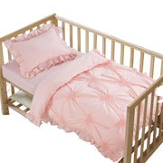 3 Pieces Princess Pink CribBedding Set for Baby Girls