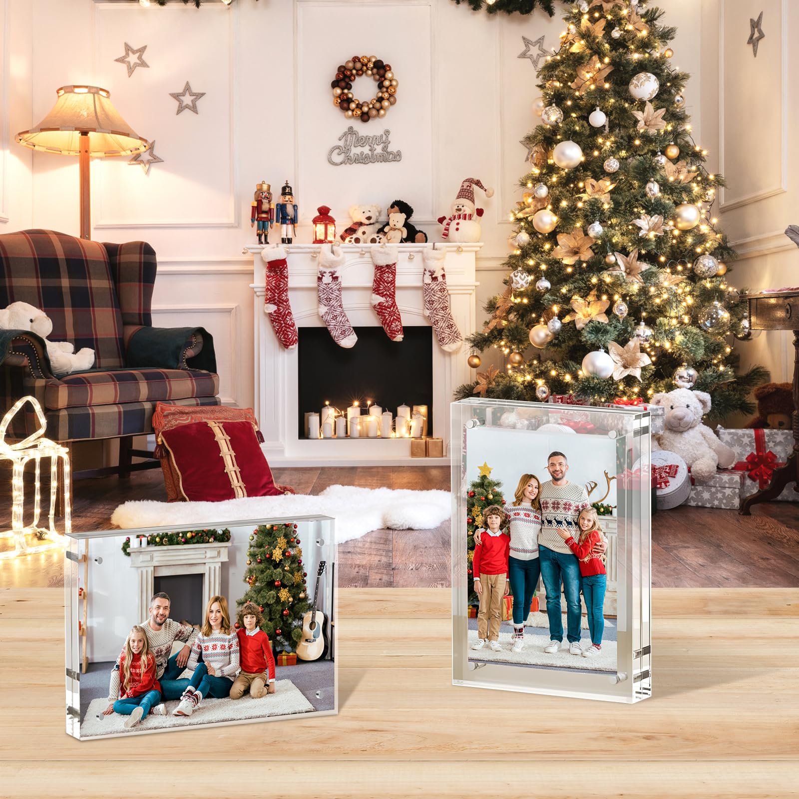 5x7 Acrylic Picture Frames 5 Pack, 10+10MM Premium Acrylic Photo Frame Magnetic