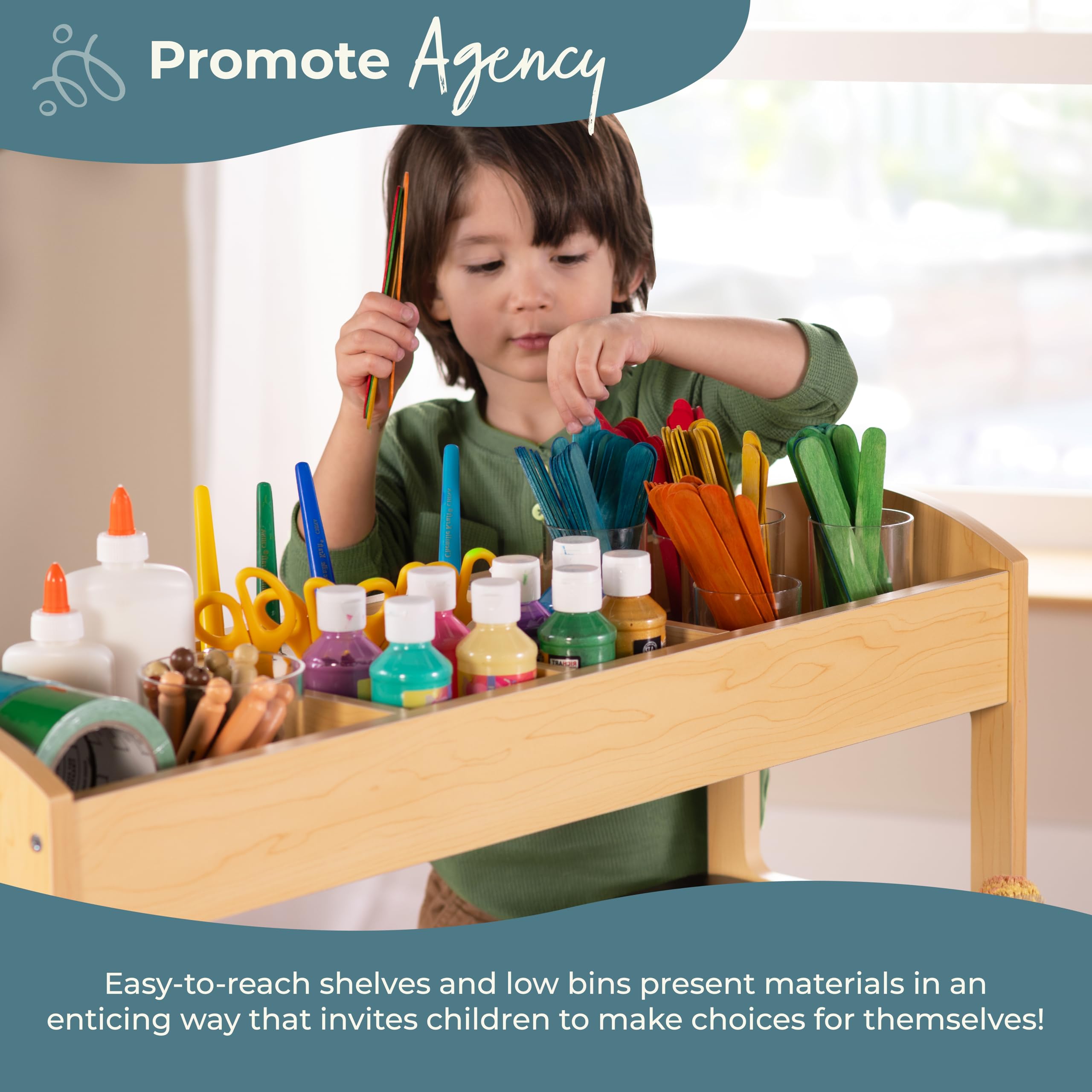 Kids Art Table and Chairs Set with Storage