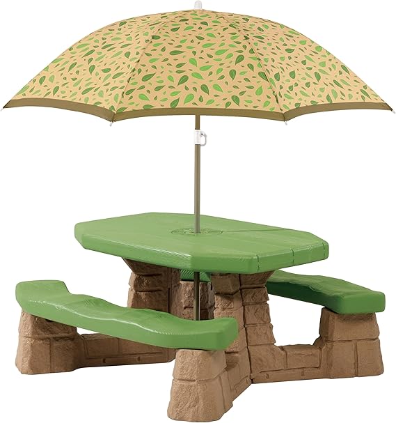 Naturally Playful Kids Picnic Table with Removable Umbrella