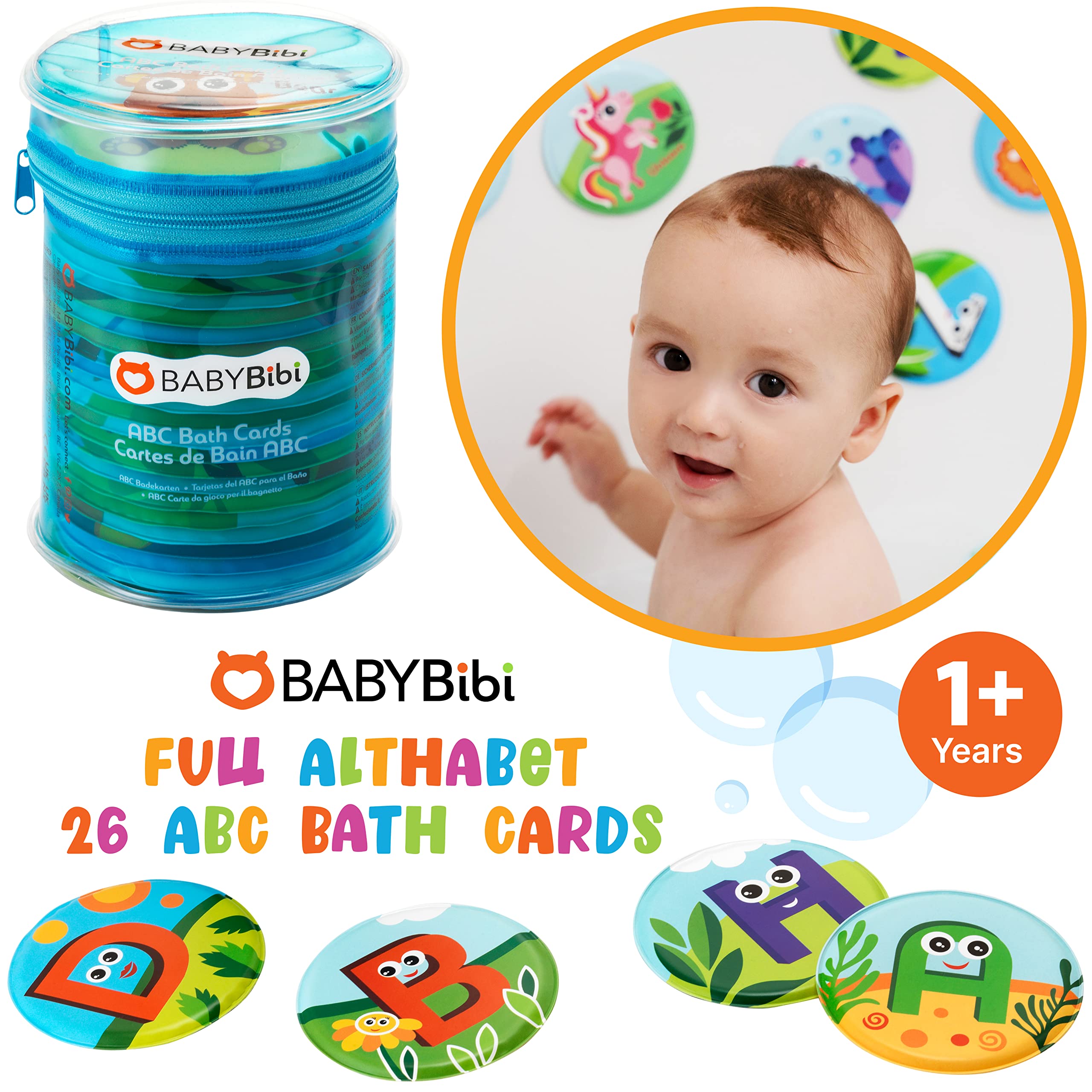 Alphabet Flash Cards for Bathtub - Preschool Learning Toddler