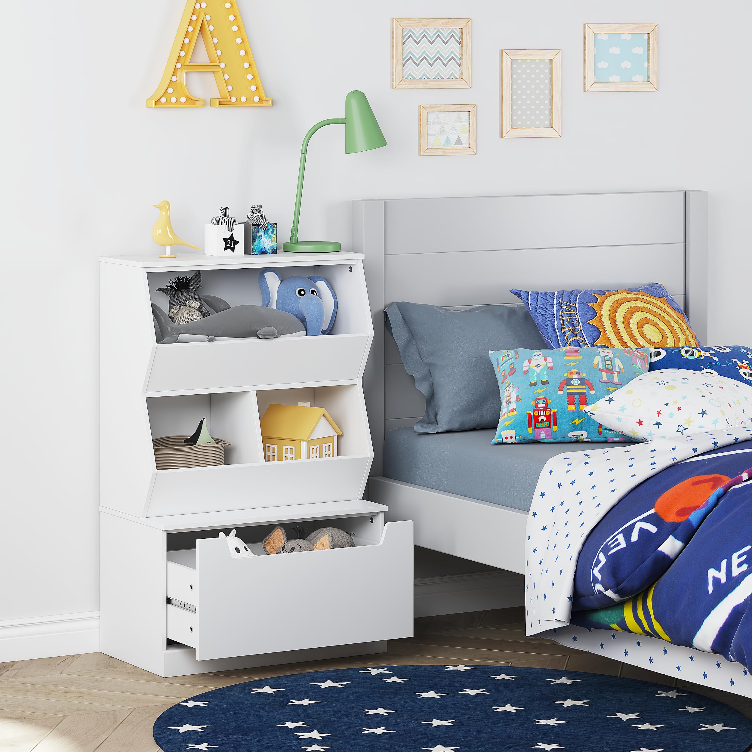 Kids Toy Storage Cabinet and Organizer with Drawers