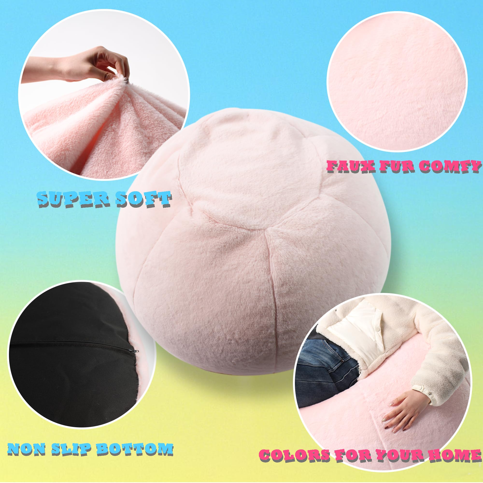 Faux Fur Bean Bag Cover for Kids