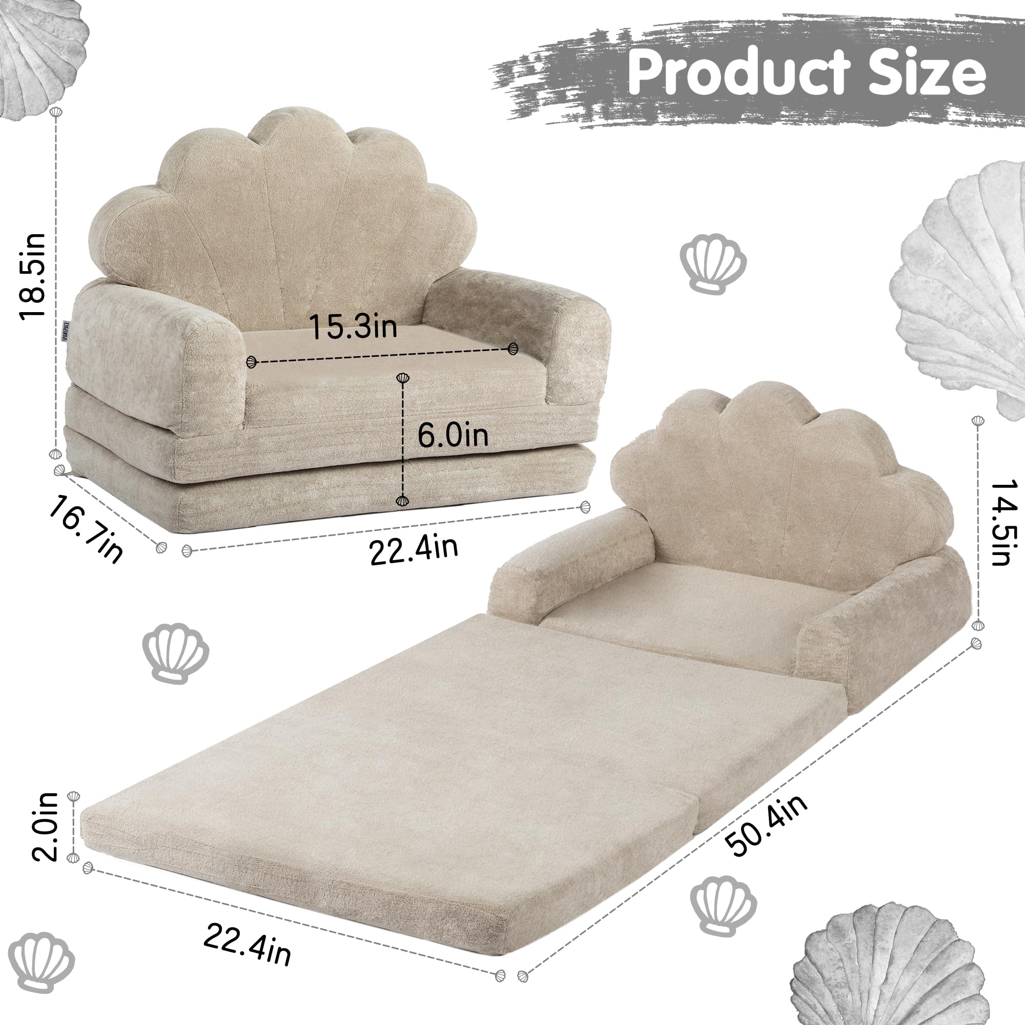 2-in-1 Kids Couch Fold Out Convertible Toddler Lounger