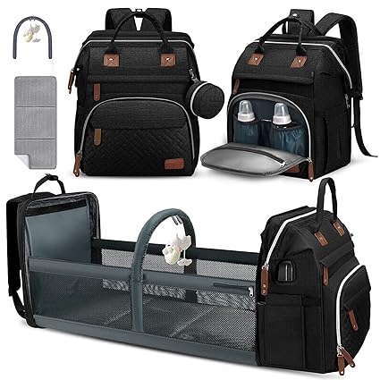 Diaper Bag Backpack – Large Capacity Baby Diaper Bag with Changing