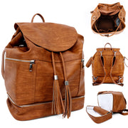 Journey Vintage Tan Vegan Leather Diaper Bag Backpack | Elegant
