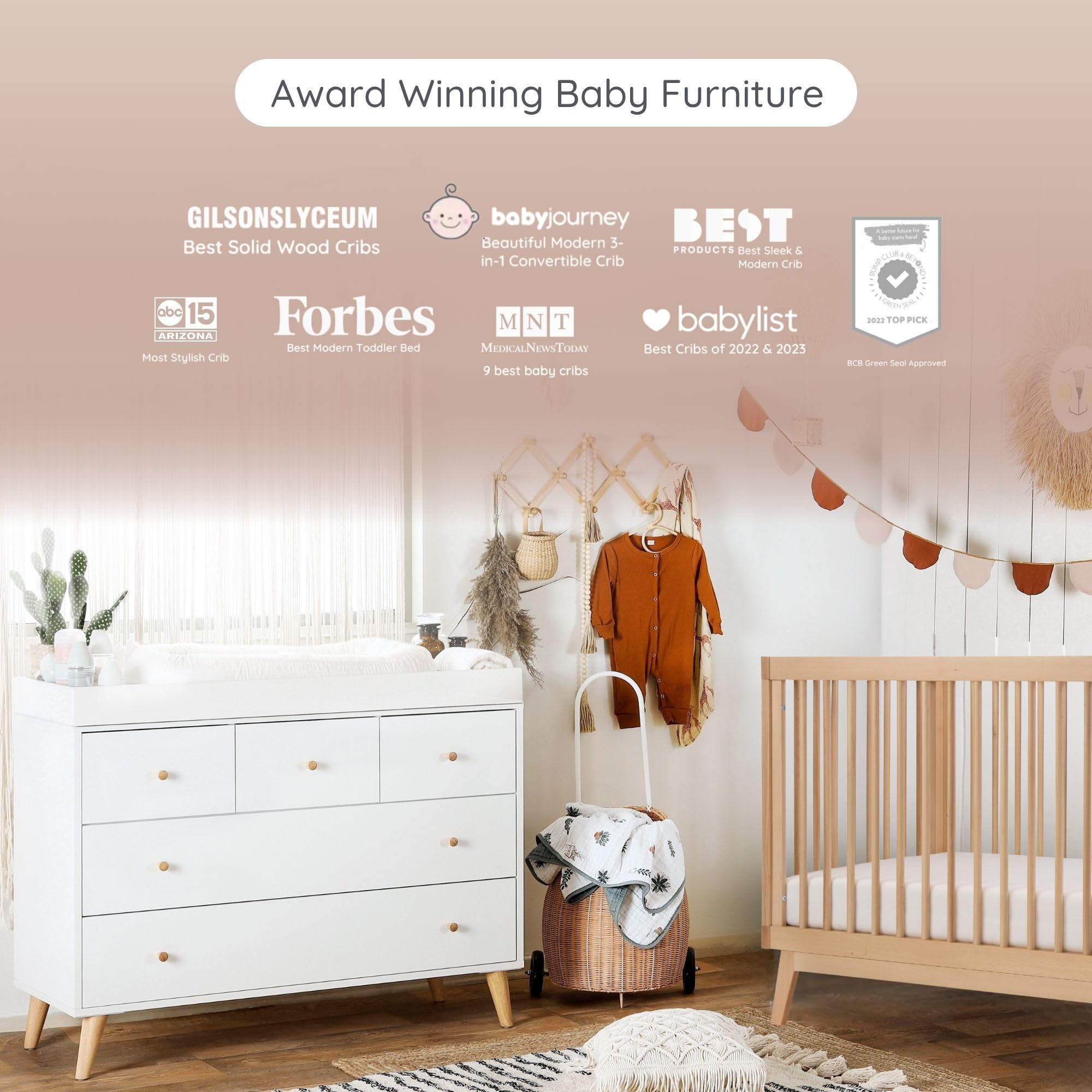 3-in-1 Convertible Crib and Dresser Set
