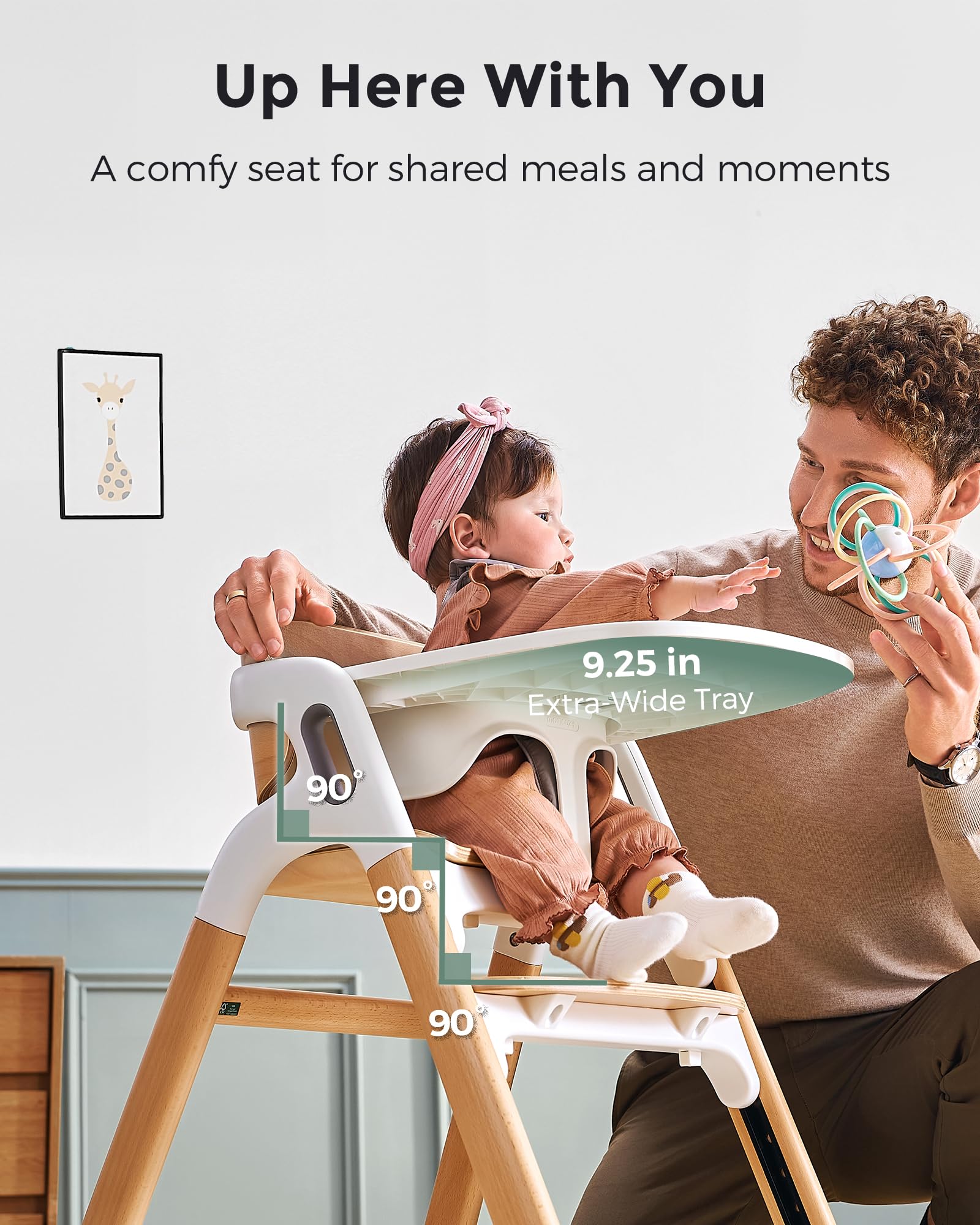 Convertible Wooden High Chair for Babies and Toddlers