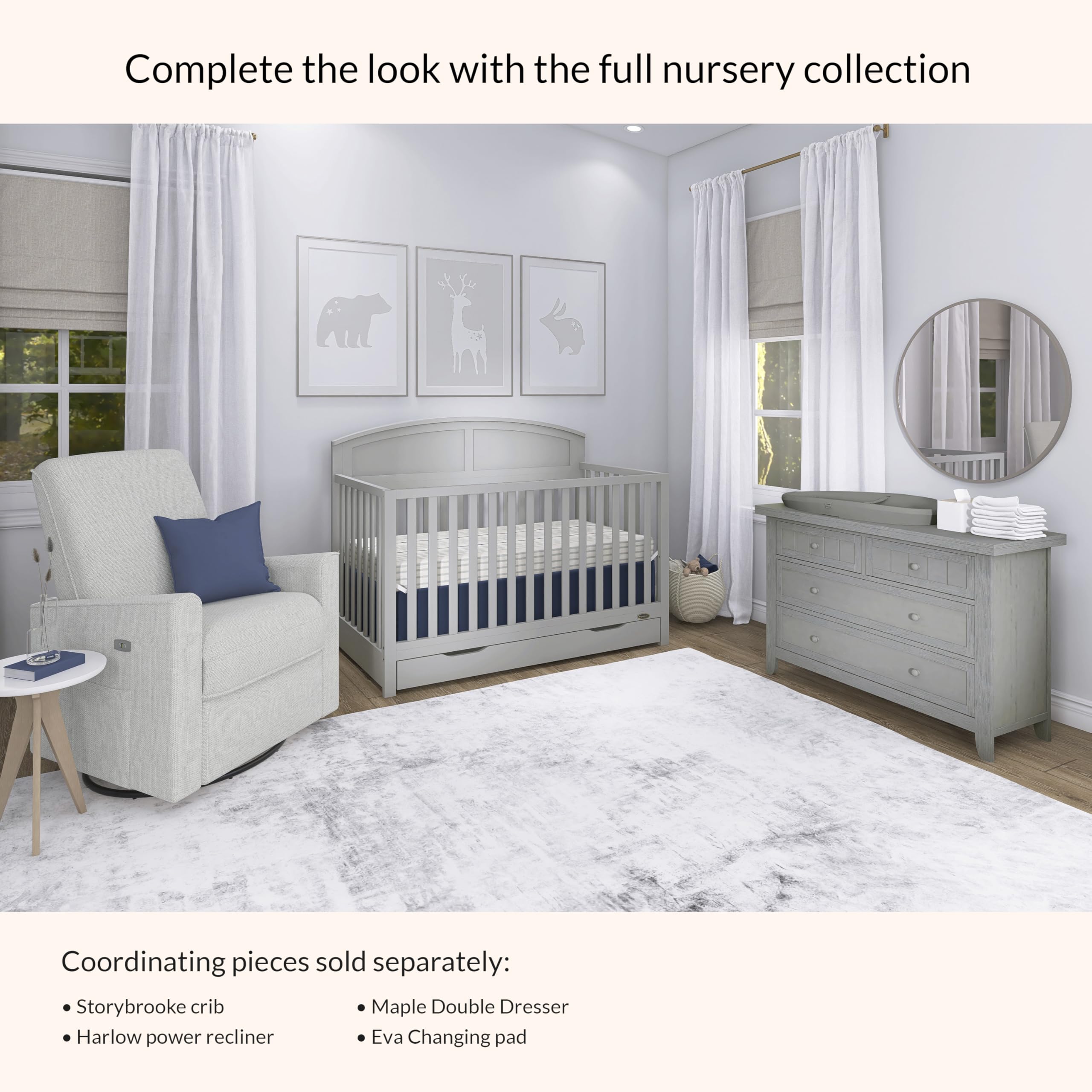 5-in-1 Convertible Crib with Storage Drawer