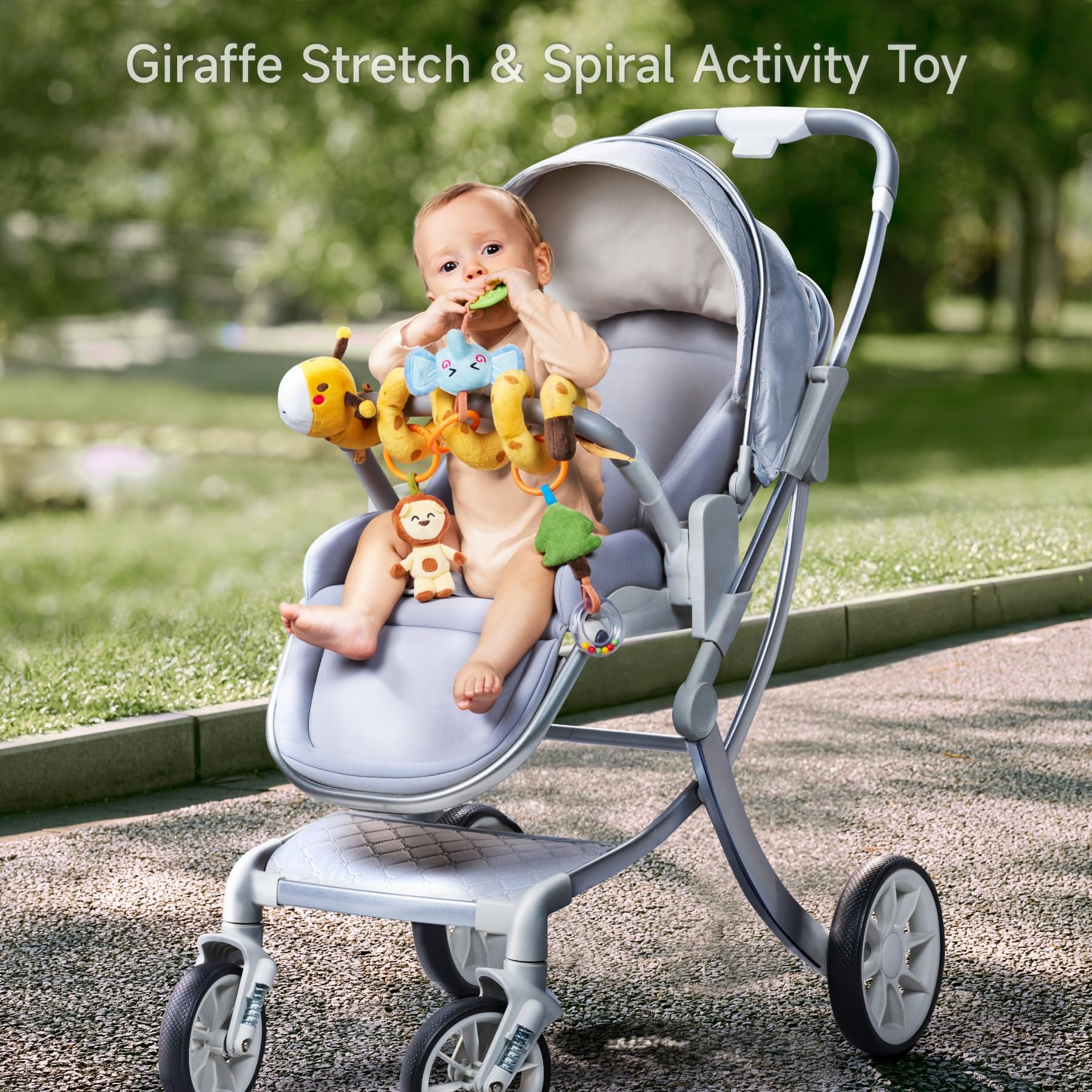 Spiral Car Seat & Stroller Activity Toy - Giraffe Textured Play Activity Toy