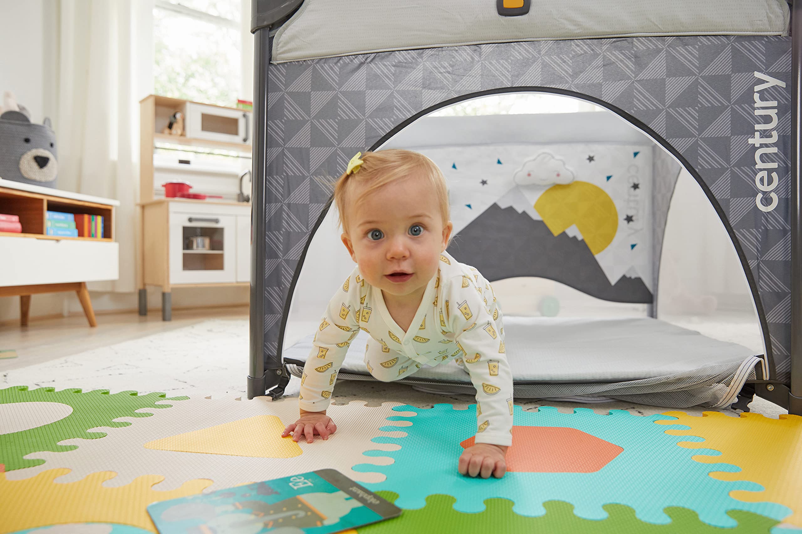2-in-1 Playard and Activity Center with Zippered Door
