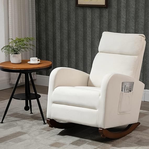 Upholstered Oversize Rocking Chair, Nursery Rocking Chair