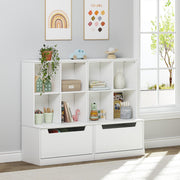 Kids Bookshelf and Toy Storage Organizer with Drawer