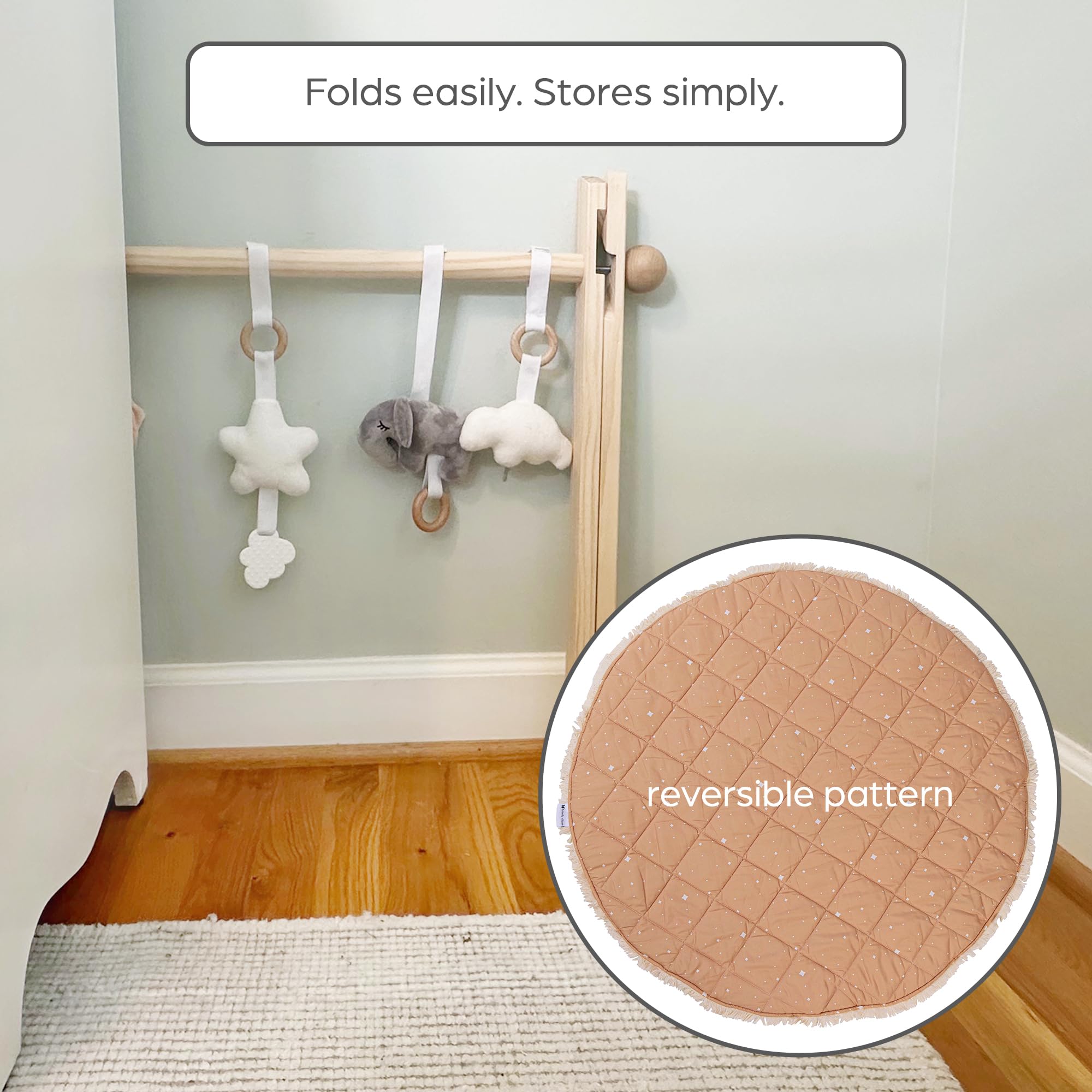 Wooden Baby Play Gym with Washable Mat
