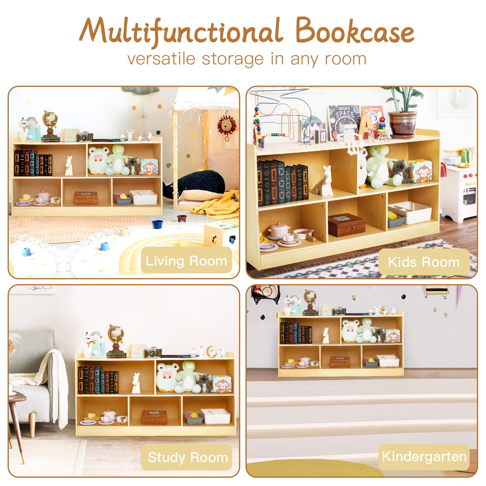 Montessori Toy Storage Shelf for Kids Room