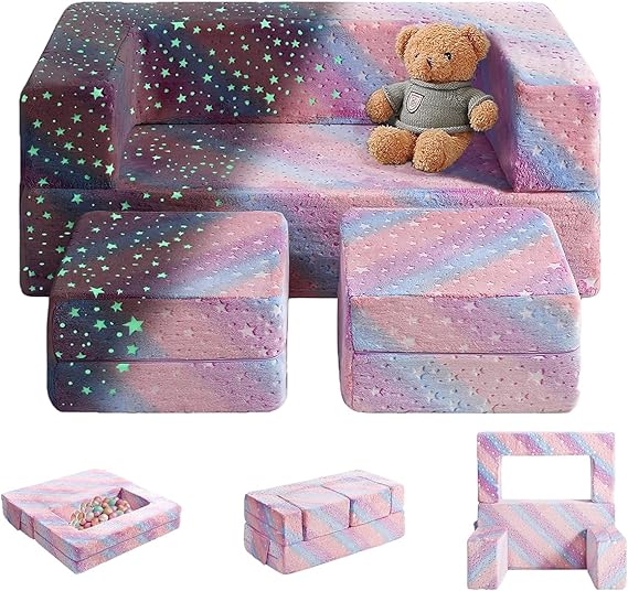 fond + found Kids Couch, Glow in The Dark Modular Kids Explore
