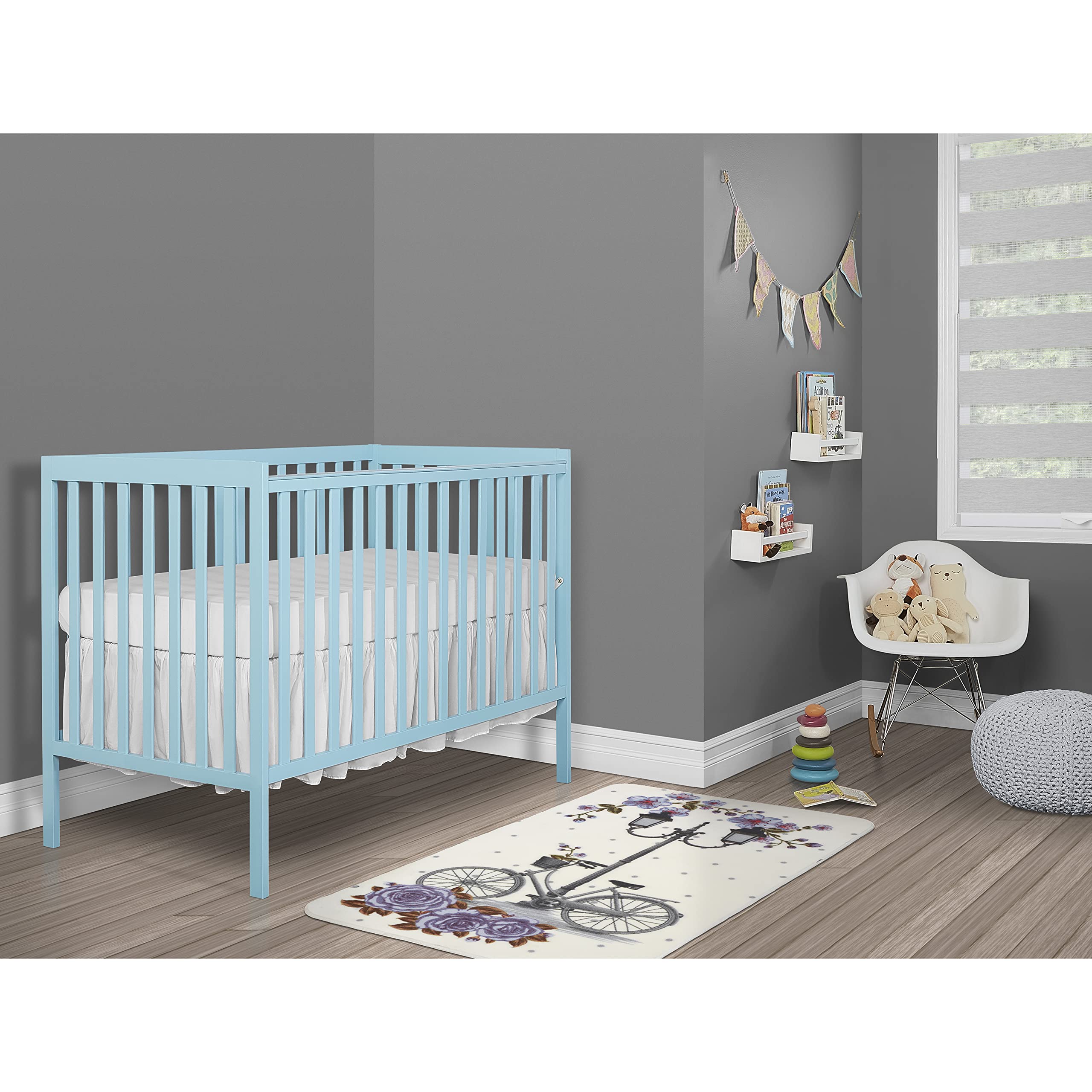 Me Synergy 5-In-1 Convertible Crib In Aqua Sky, Greenguard Gold Certified