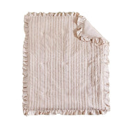 3 Pieces Tufted Stripes Crib Bedding Set with Ruffle Fringe