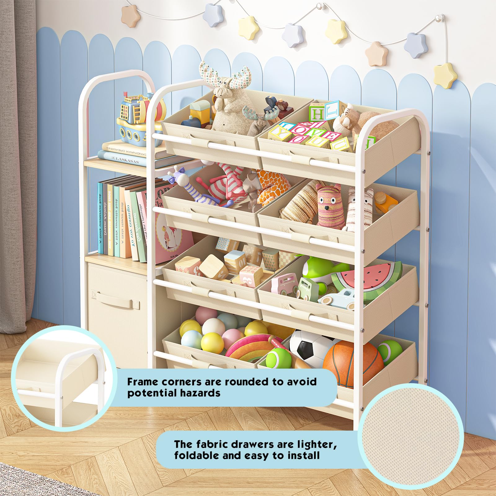 Kids Toy Storage Organizer with Fabric Drawers