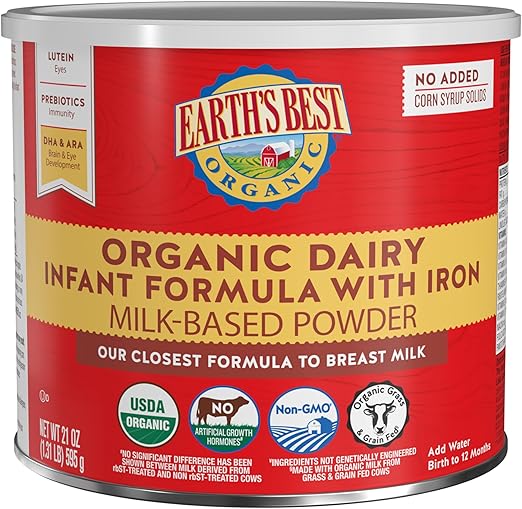 Organic Baby Formula for Babies 0-12 Months, Powdered Dairy Infant Formula