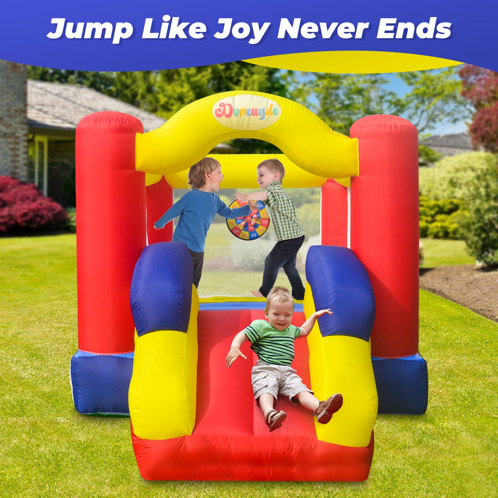 Inflatable Bounce House with Slide for Kids Outdoor