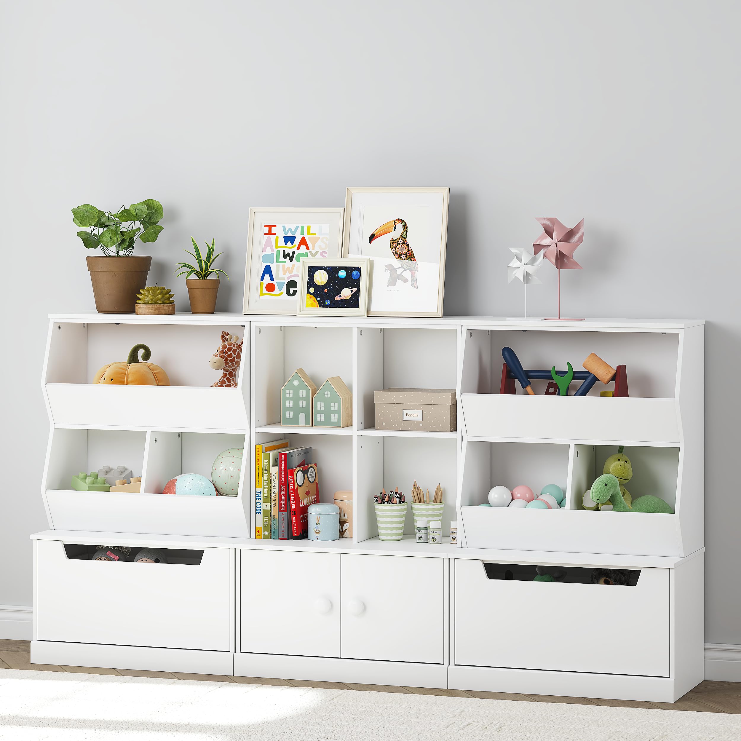 Kids Toy Storage Cabinet and Organizer with Drawers