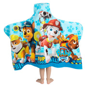 Kids Bath and Beach Soft Cotton Terry Hooded Towel Wrap, 24" x 50", Paw Patrol Blue