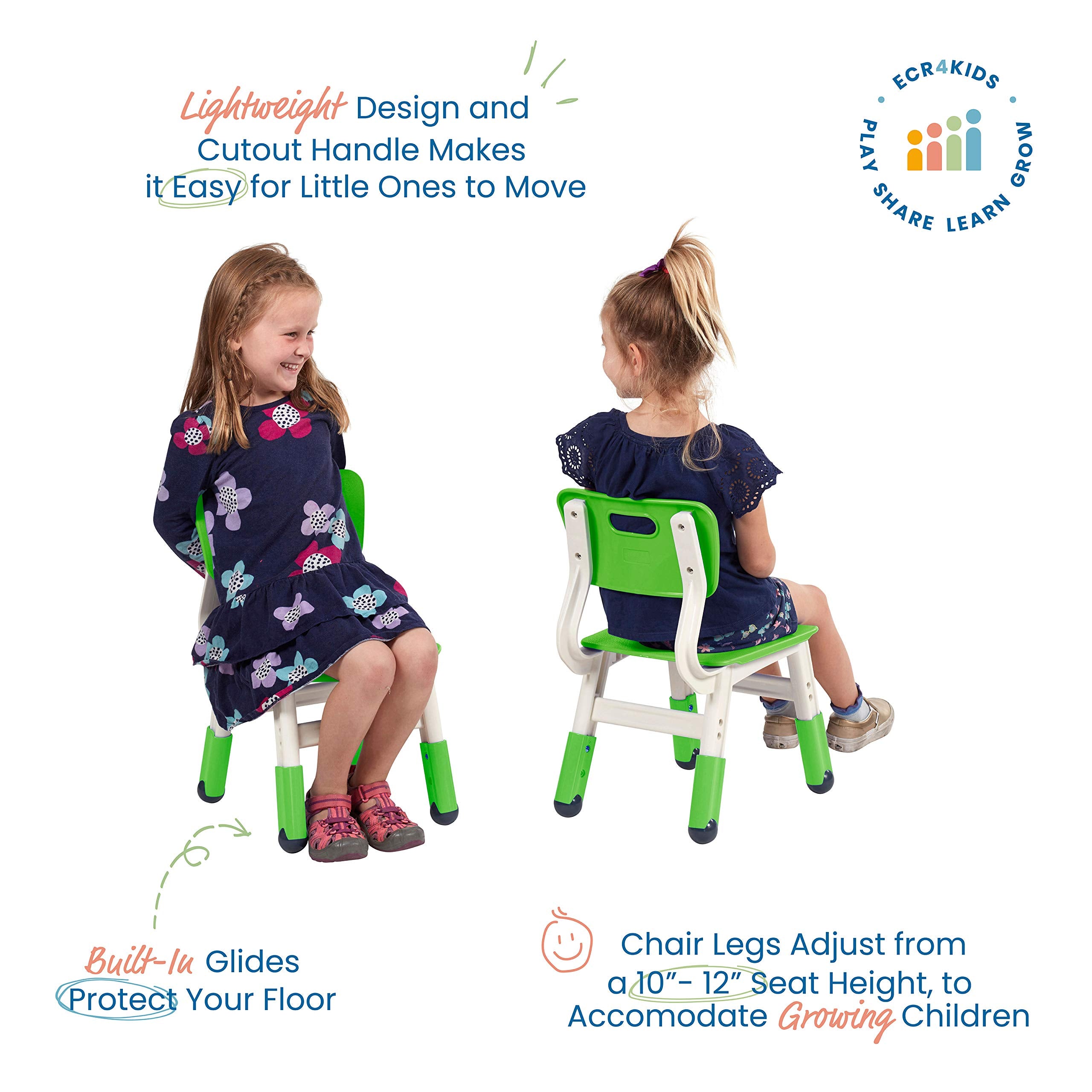 Adjustable Kids Chairs with Back Support, 2-Pack