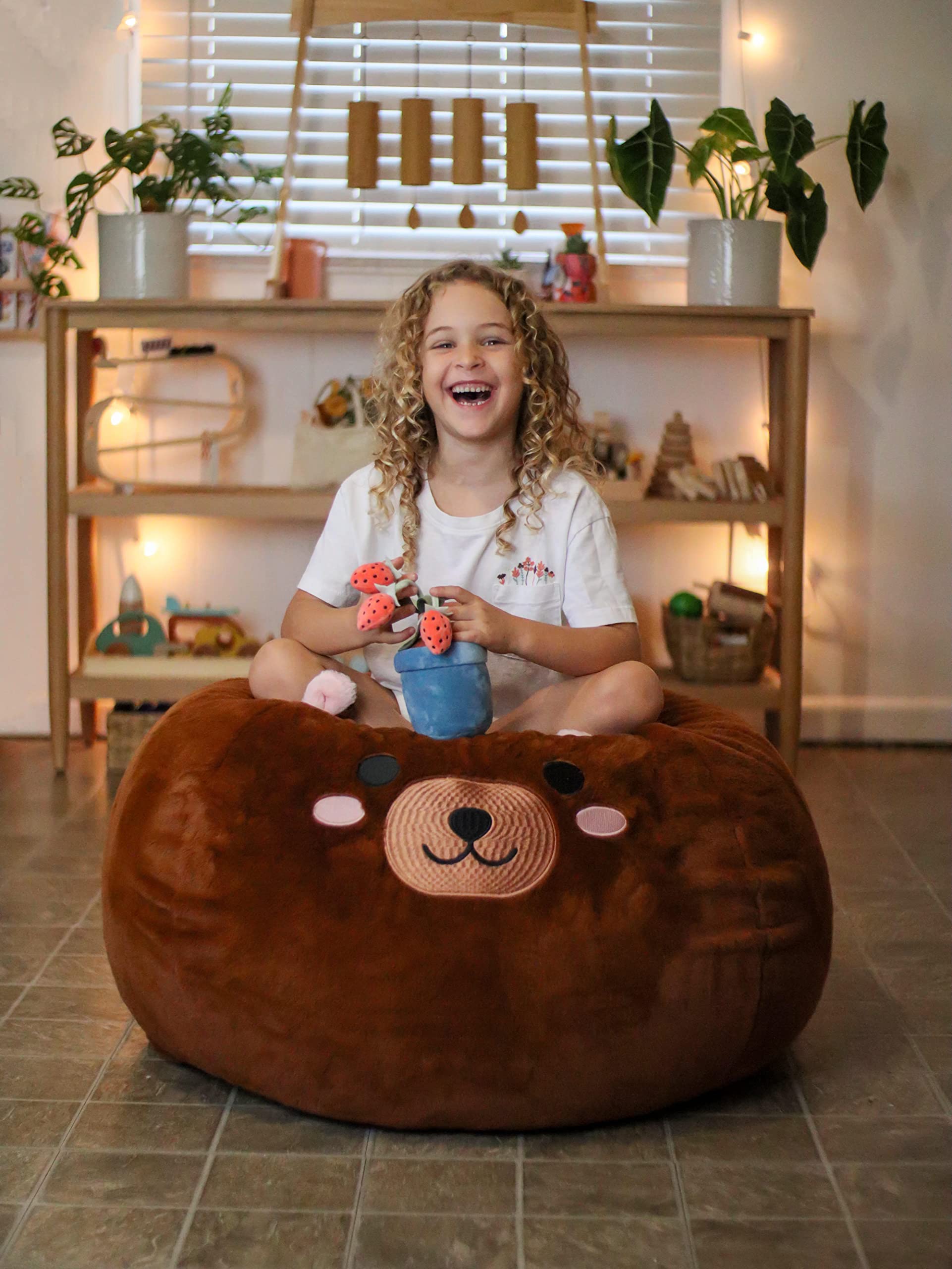 Furry Bean Bag Cover, Faux Fur Bean Bag Chair Cover for Kids