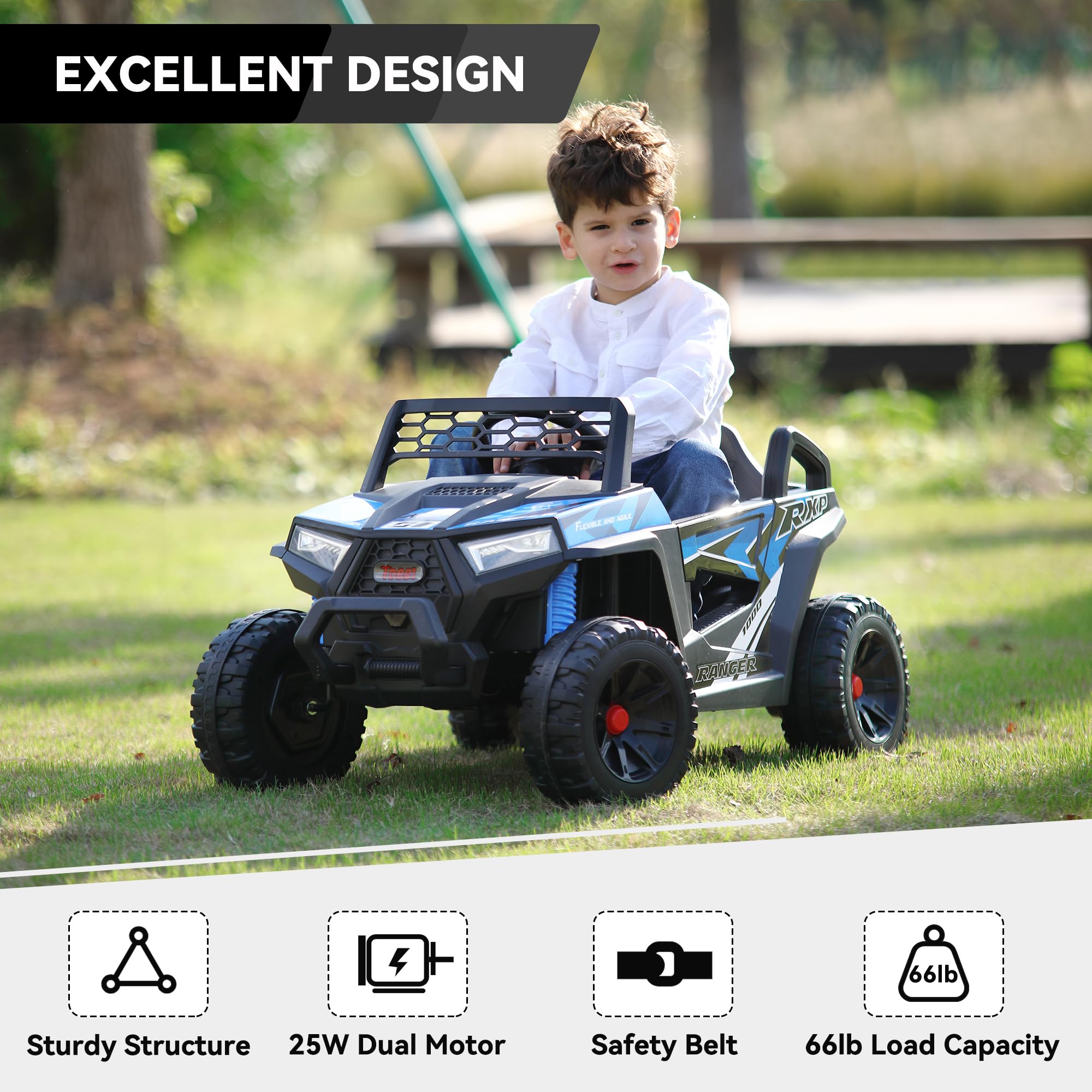12V Kids Electric Ride-On Truck with Dual Motors