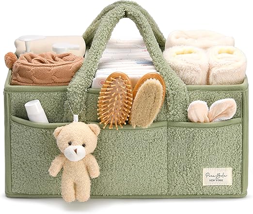 Baby Diaper Caddy Organizer with Handle, Boy & Girl Shower