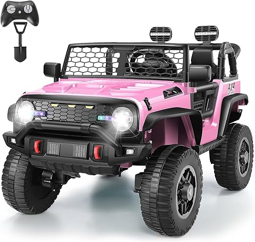 24V Ride on Truck for Kids 4-8 with Remote Control, Kids 2 Seater Electric Car