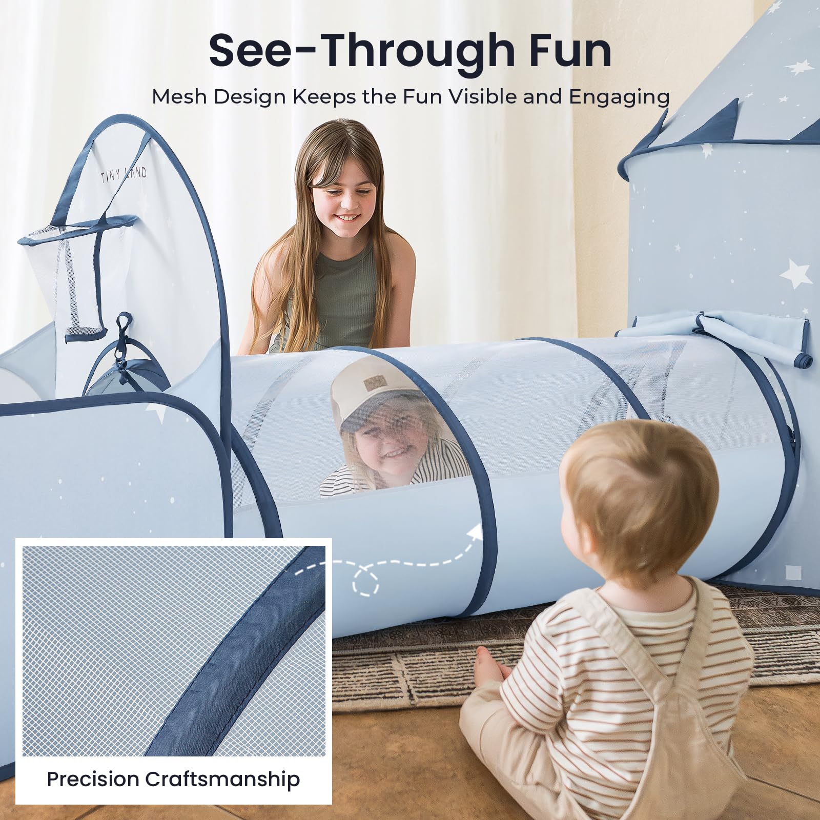 3-in-1 Toddler Play Tunnel with Ball Pit and Tent