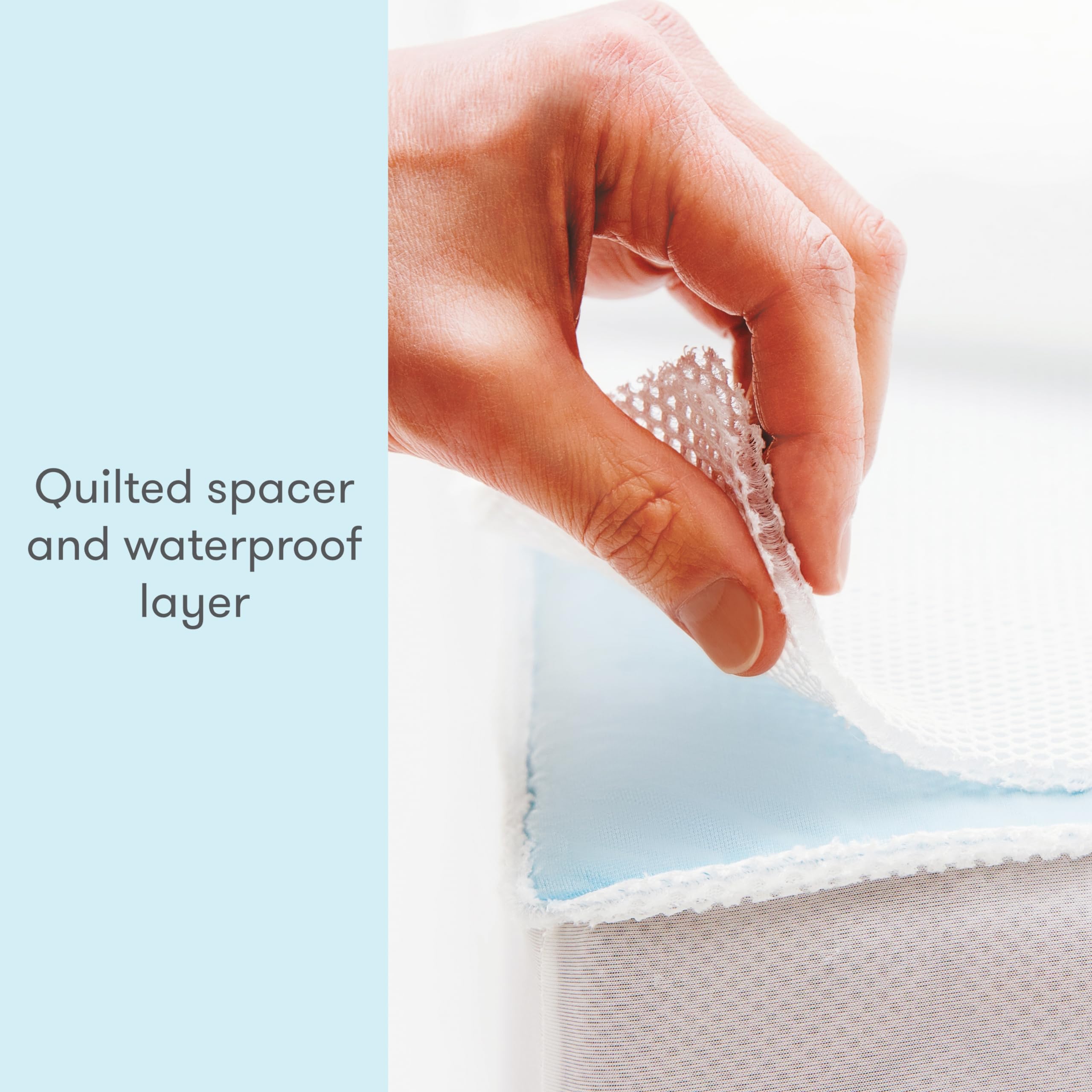 Waterproof Crib Mattress Pad 2-Pack - Ultra-Breathable Quilted Protector with Fitted Skirt