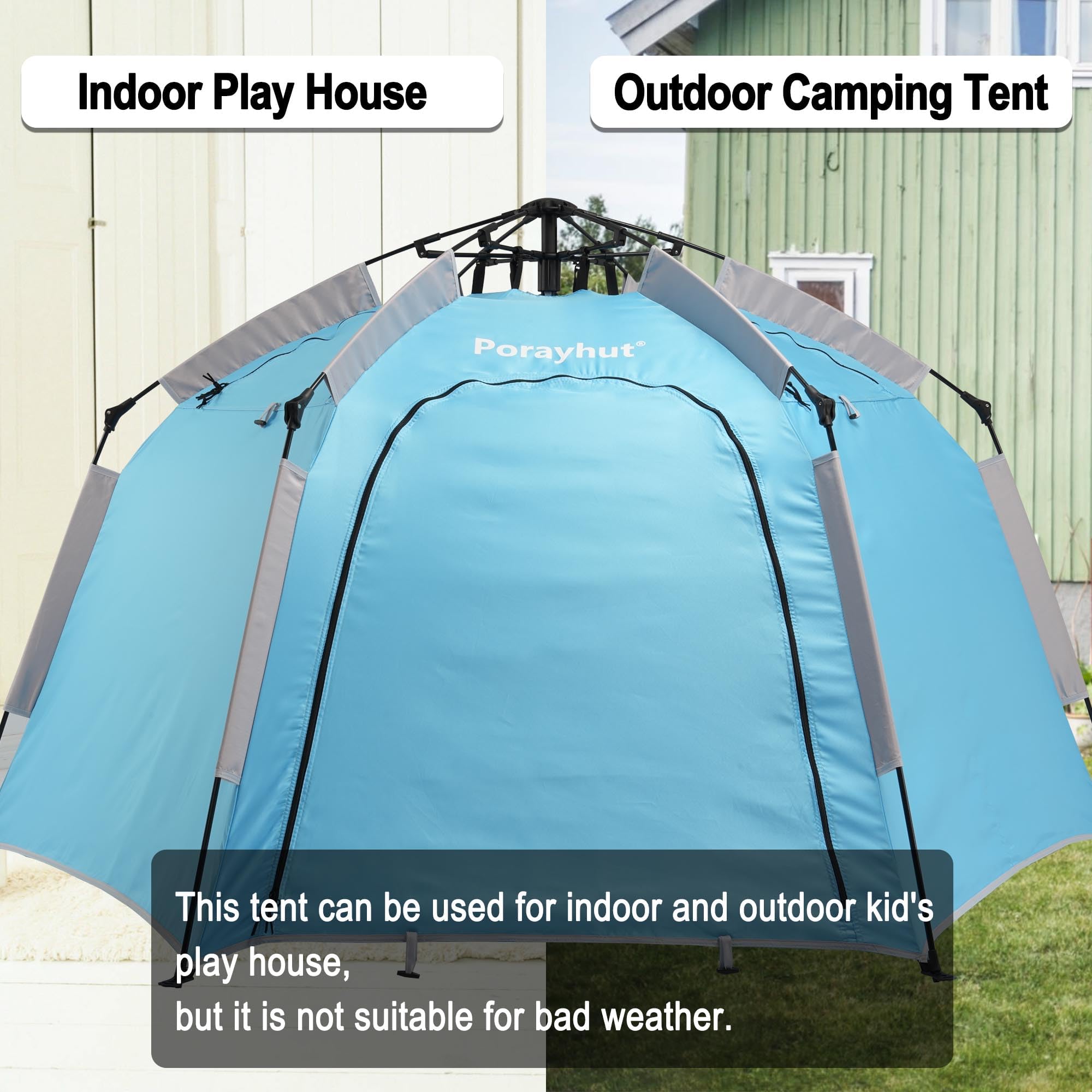 Hexagon Kids Play Tent with LED Lights