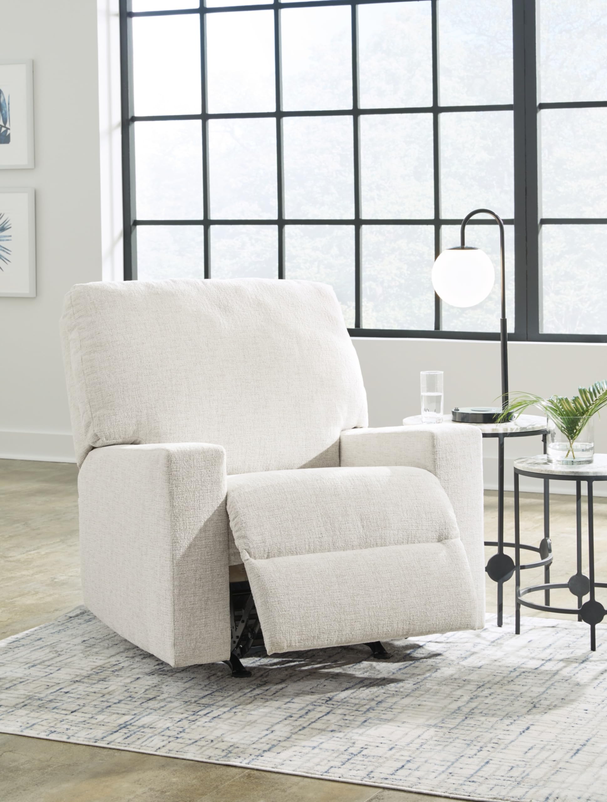 Design by Ashley Rannis Casual Manual Rocker Recliner, White