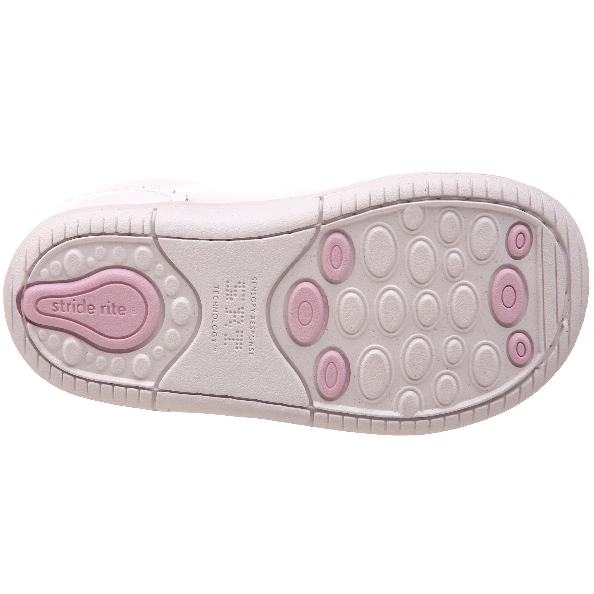 Stride Rite Baby Girls SRT Emilia First Walker Shoe, White, 3 Wide Infant