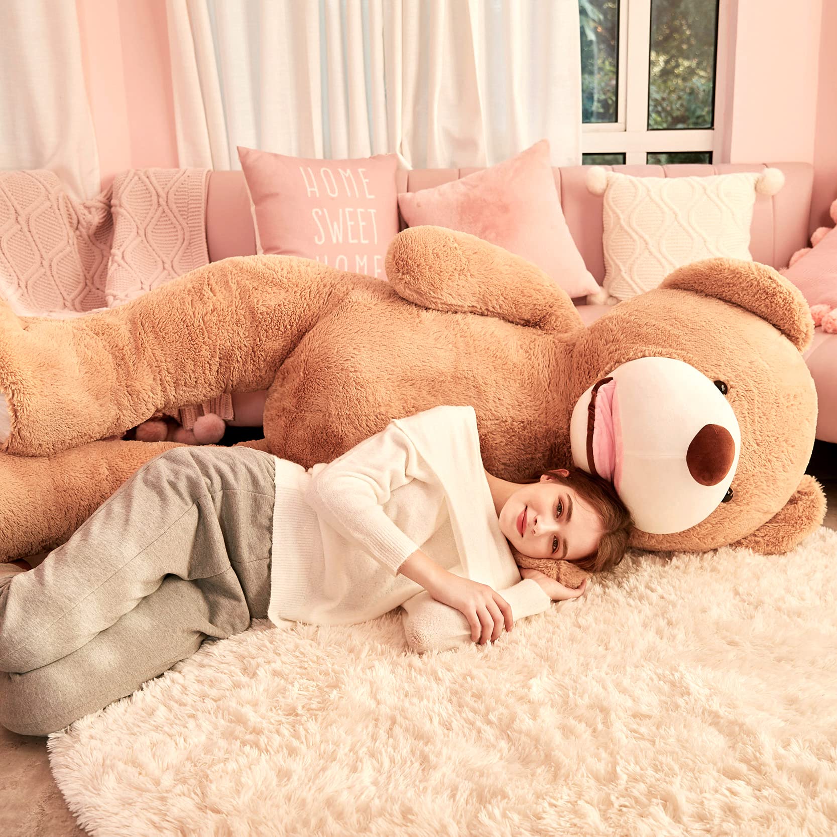 Giant Teddy Bear Plush Toy Stuffed Animals(Brown,78 inches)
