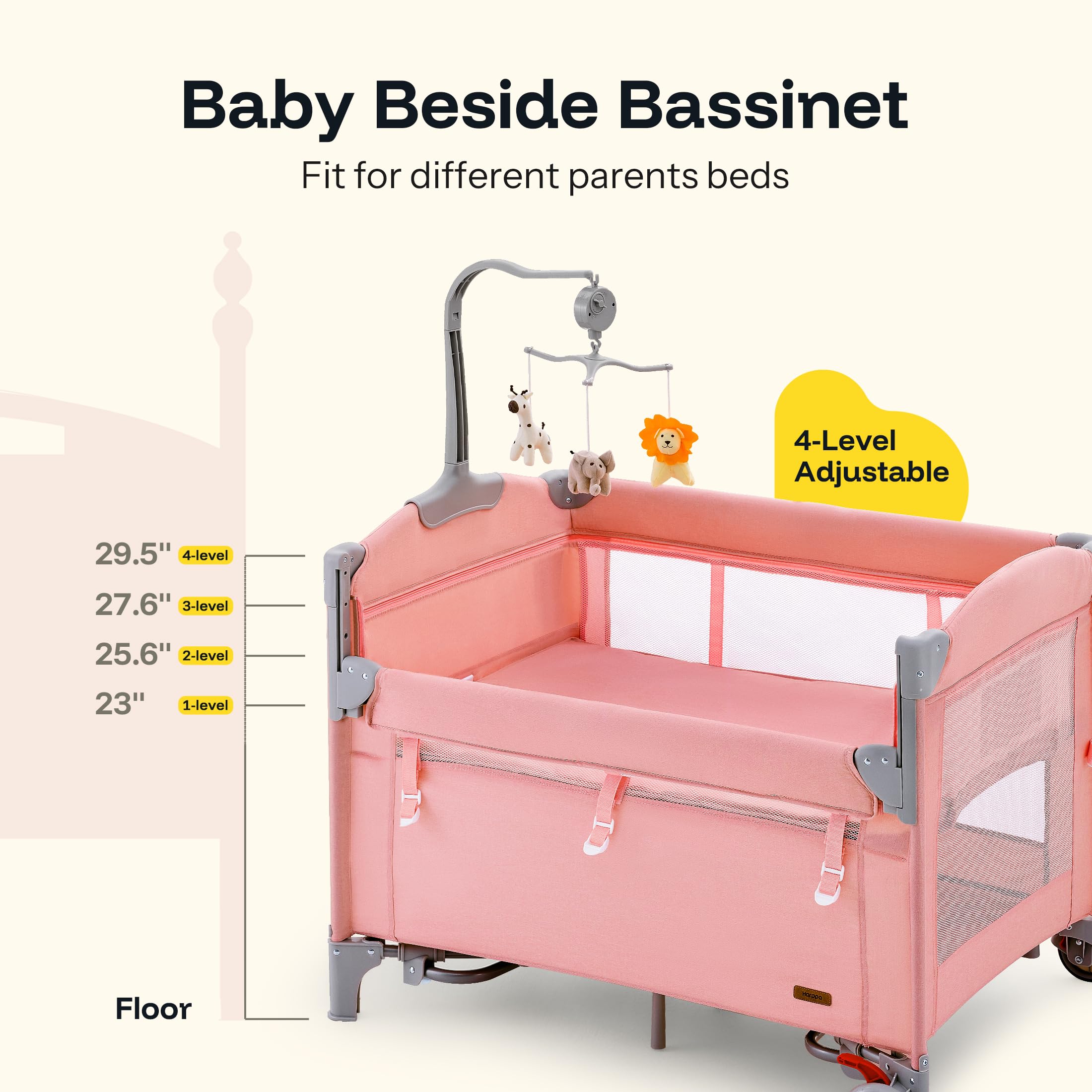 6-in-1 Portable Baby Playard with Bassinet and Changing Table