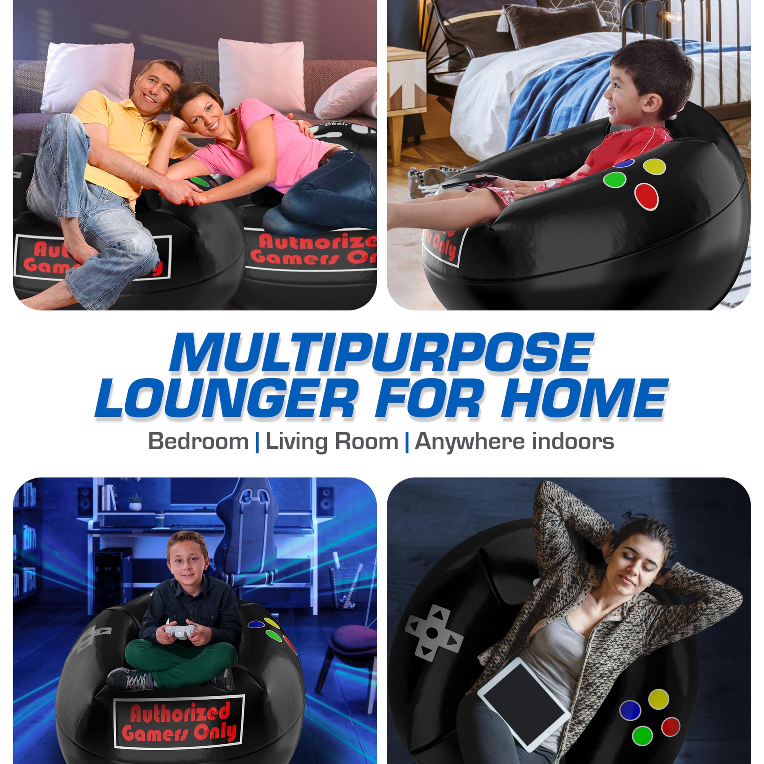 Inflatable Gaming Chair for Kids 8-12