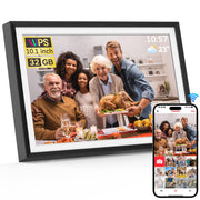 QOCEN Frameo 10.1 inch Digital Picture Frame, Smart WiFi Digital Photo Frame with 32G Memory, HD Touch Screen, Auto-Rotate, Slideshow, Easy Setup, Share Photos and Videos Anywhere