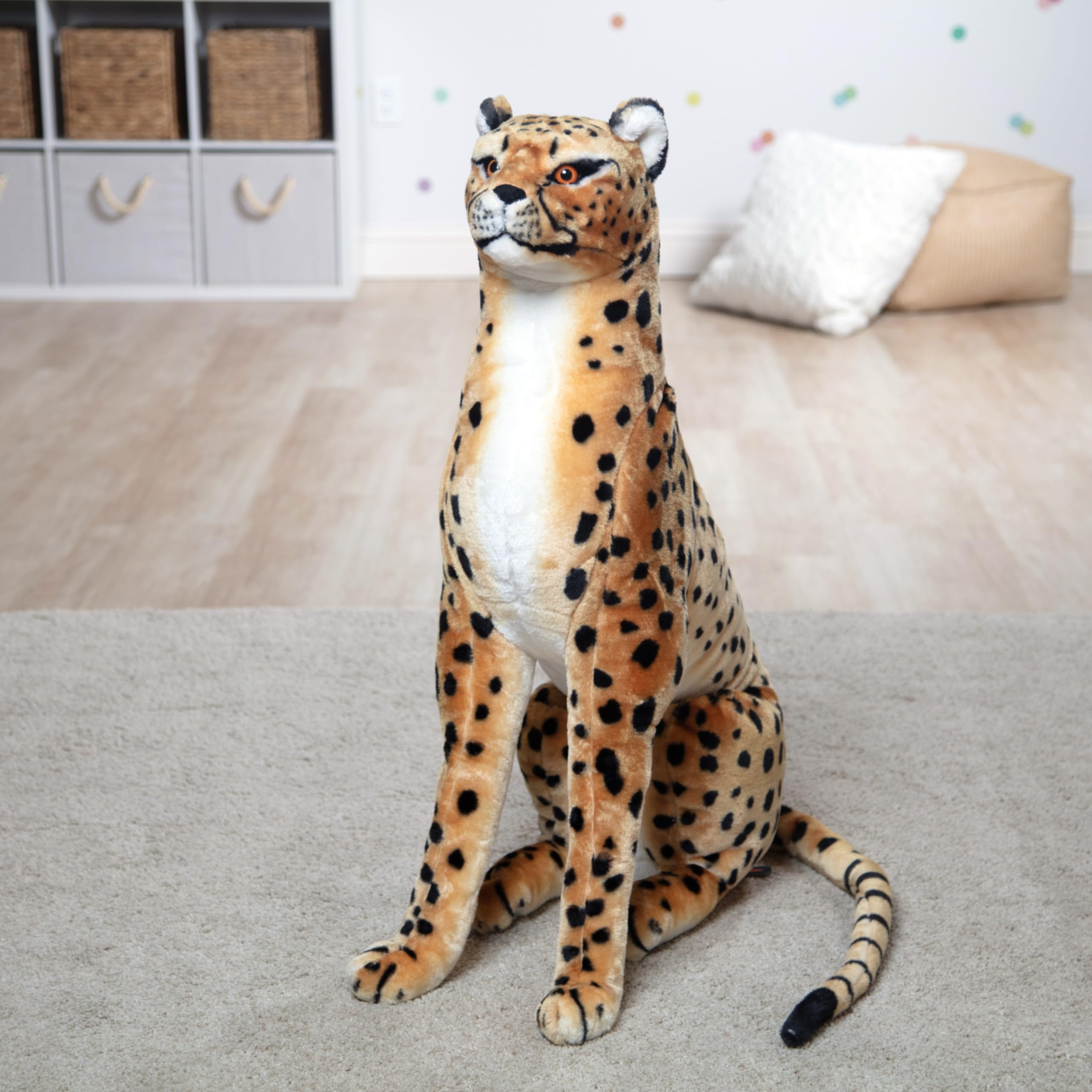 Giant Cheetah - Lifelike Stuffed Animal (Stands Nearly 3 Feet Tall)
