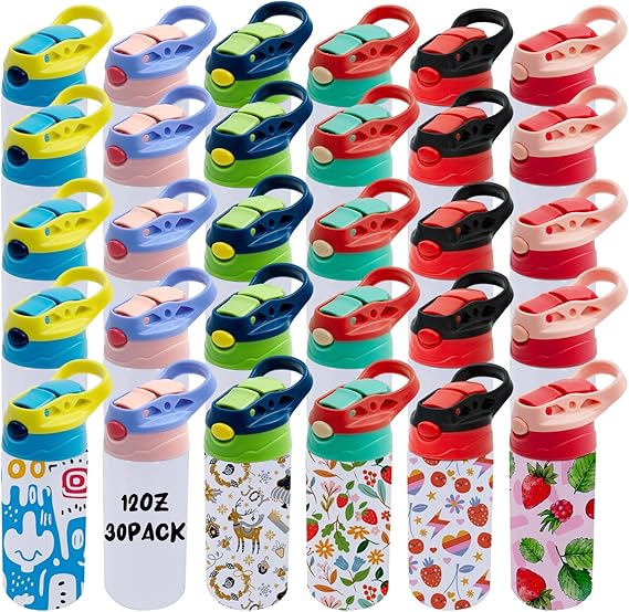 12 Pack 12 OZ Sublimation Straw Sippy Cup Blank Tumblers Double Wall Vacuum Insulated