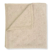 100% Cashmere Baby Blanket Pointelle Design in Brown Sugar - Unisex